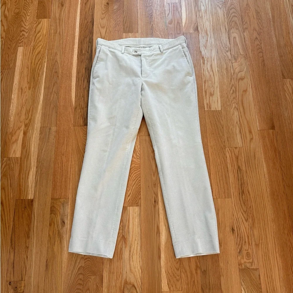 Gucci Off White Ivory Cotton Corduroy Pants Made in Italy Preppy Retro 54 38x32